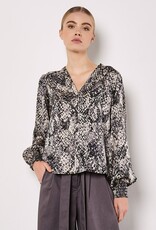 Apricot Snakeskin Smock Sleeve Blouse