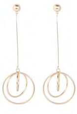 Merx Inc. Triple Ring Drop Earrings Gold