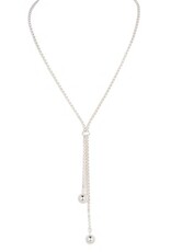 Merx Inc. Lariat Necklace w Ball Trim Silver
