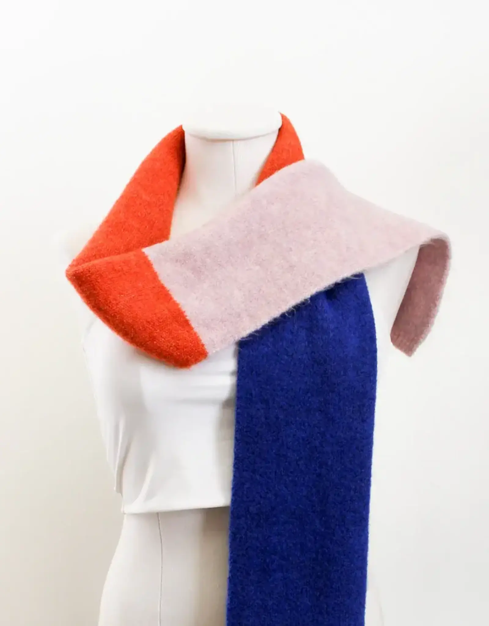By Chance Chloe Winter Knitted Scarf - Pink Orange Blue