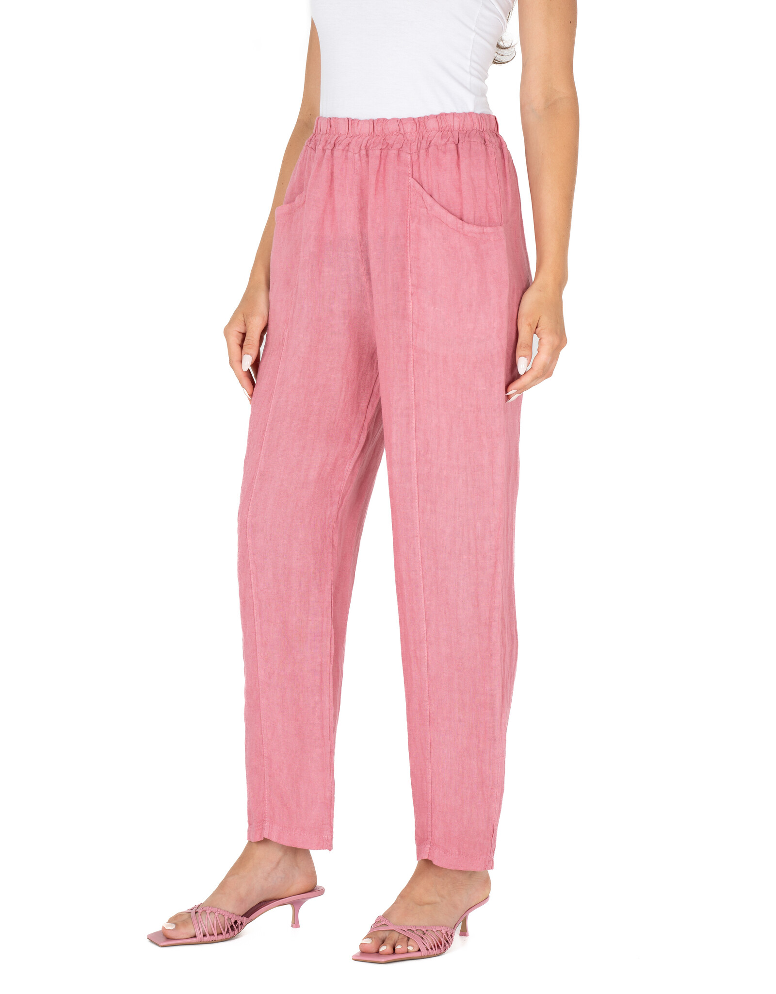 M Made in Italy Linen Pants w Pockets