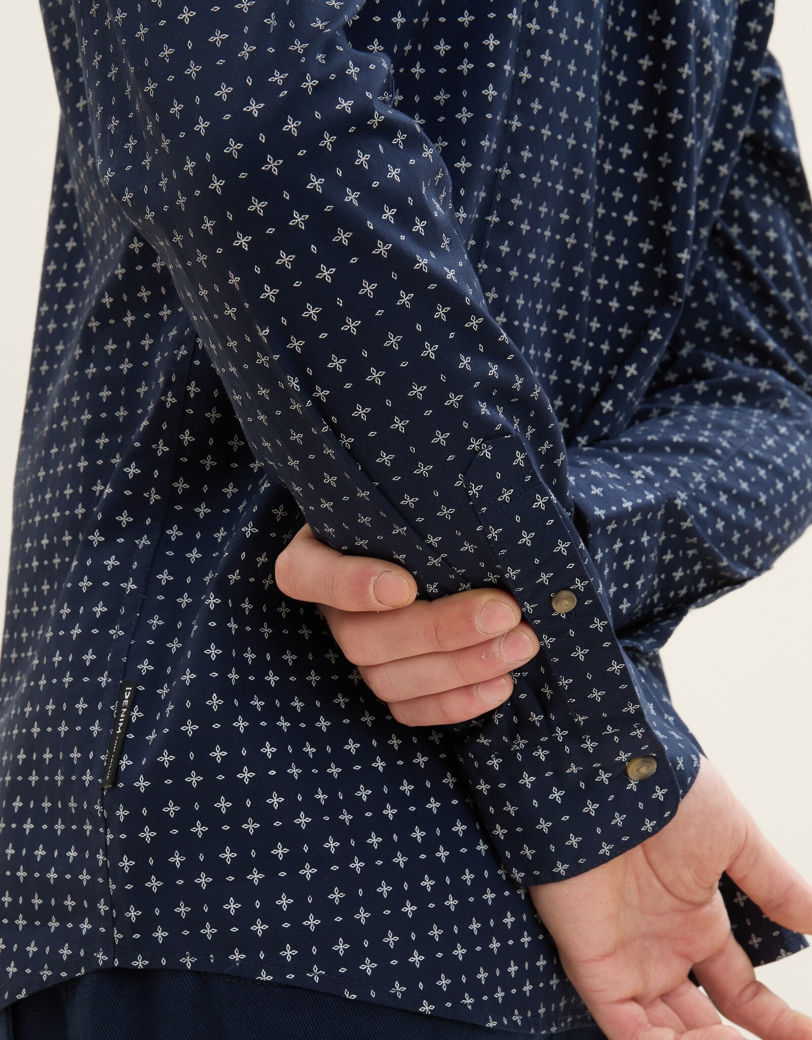 Tom Tailor Mens Fitted Poplin Printed Shirt