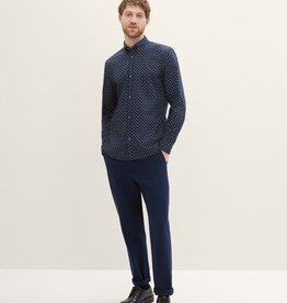 Tom Tailor Mens Fitted Poplin Printed Shirt