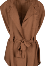 M Made in Italy Linen Wrap Sleeveless Jacket