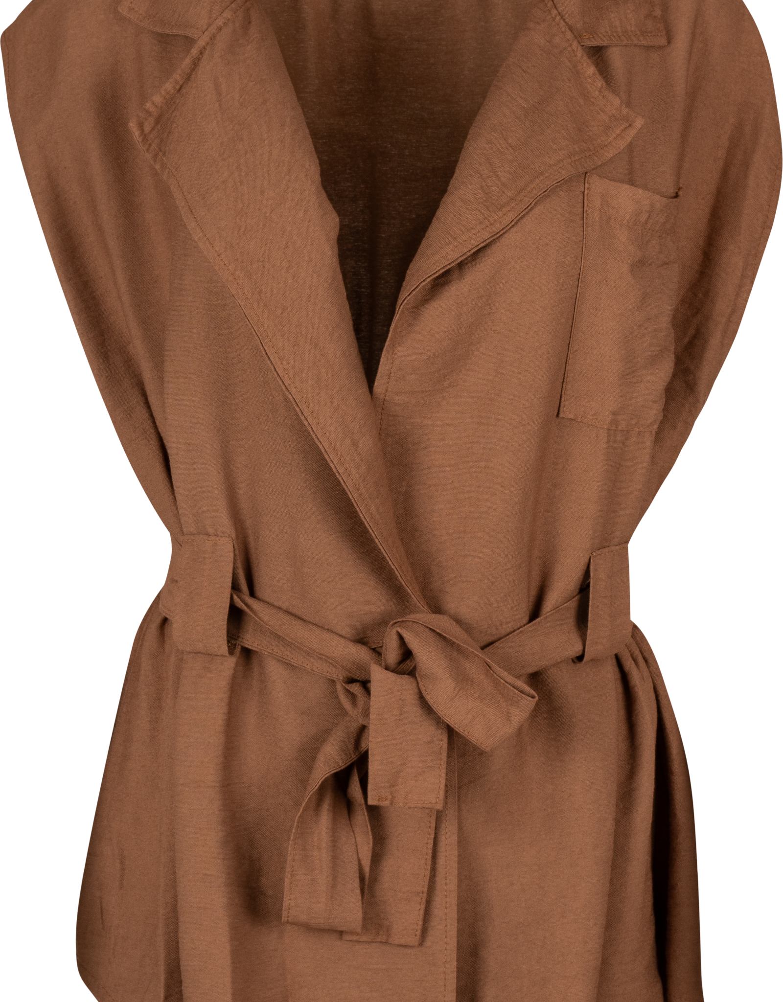 M Made in Italy Linen Wrap Sleeveless Jacket
