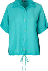 M Made in Italy Viscose Blouse w Tie at Hem
