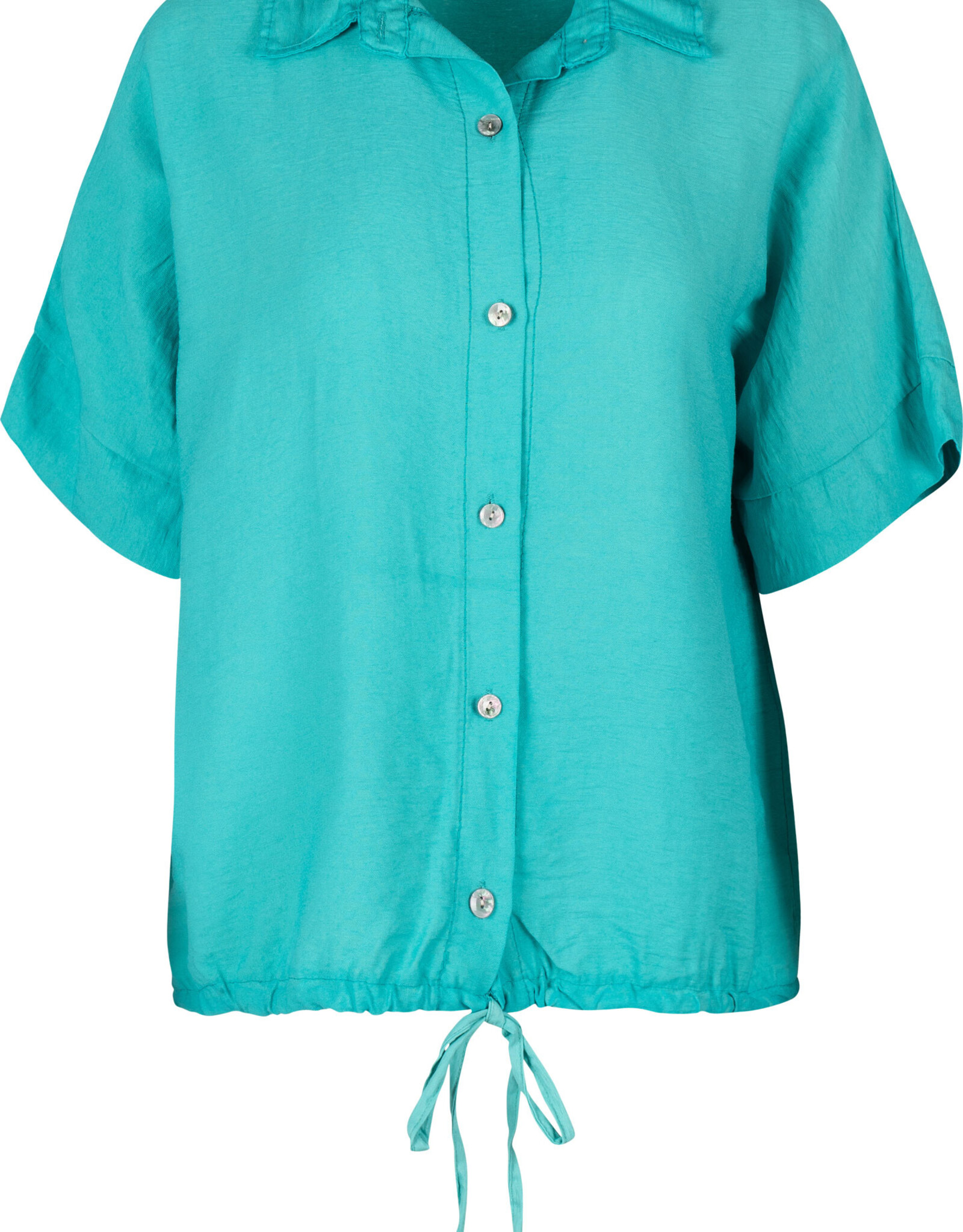 M Made in Italy Viscose Blouse w Tie at Hem