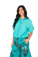 M Made in Italy Viscose Blouse w Tie at Hem