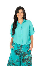 M Made in Italy Viscose Blouse w Tie at Hem