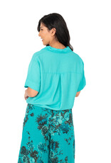 M Made in Italy Viscose Blouse w Tie at Hem
