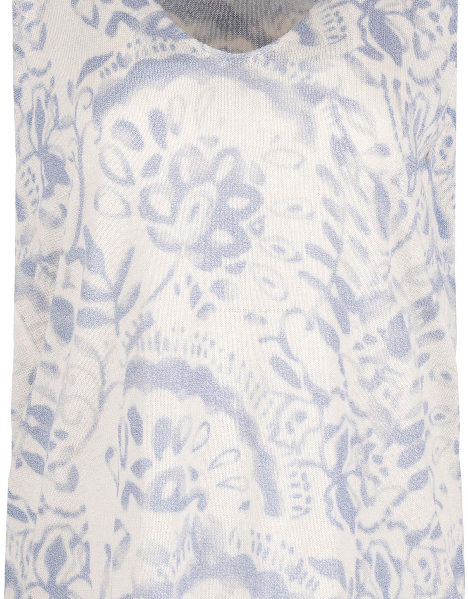 M Made in Italy M Knit V-Neck Printed Top