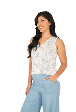 M Made in Italy M Knit V-Neck Printed Top