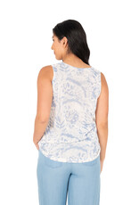 M Made in Italy M Knit V-Neck Printed Top