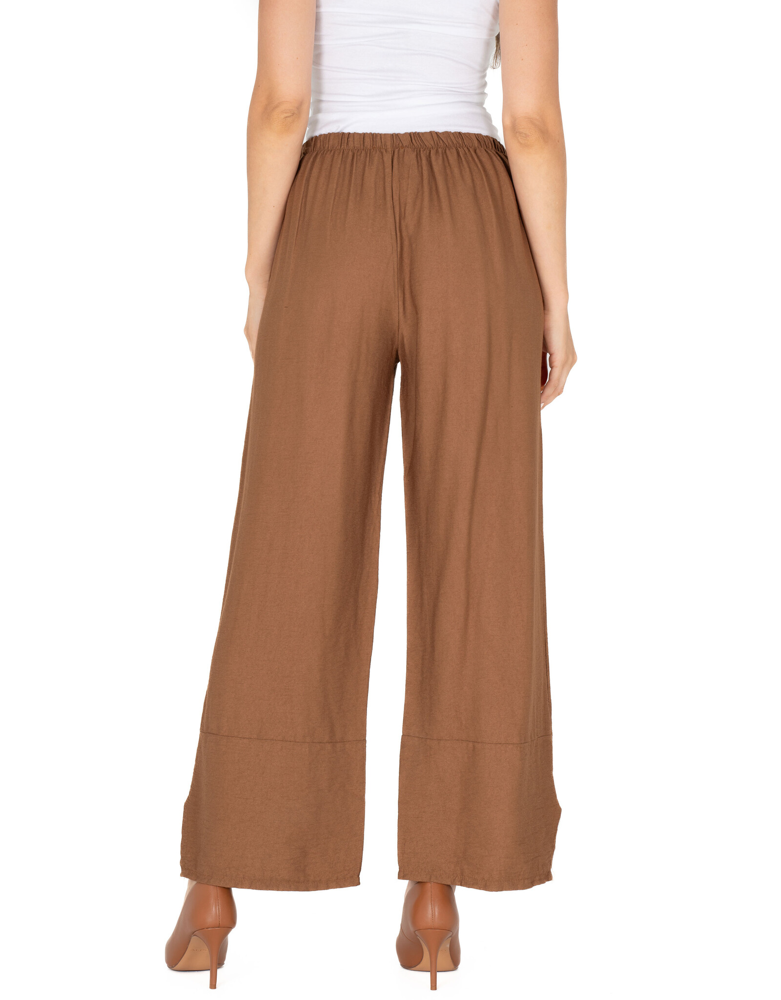 M Made in Italy Viscose Elastic Wasit Loose Pant