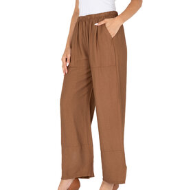 M Made in Italy Viscose Elastic Wasit Loose Pant