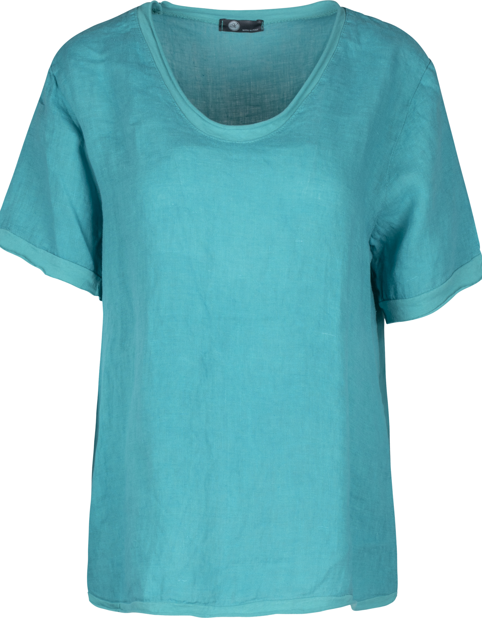 M Made in Italy Linen V-Neck T-Shirt