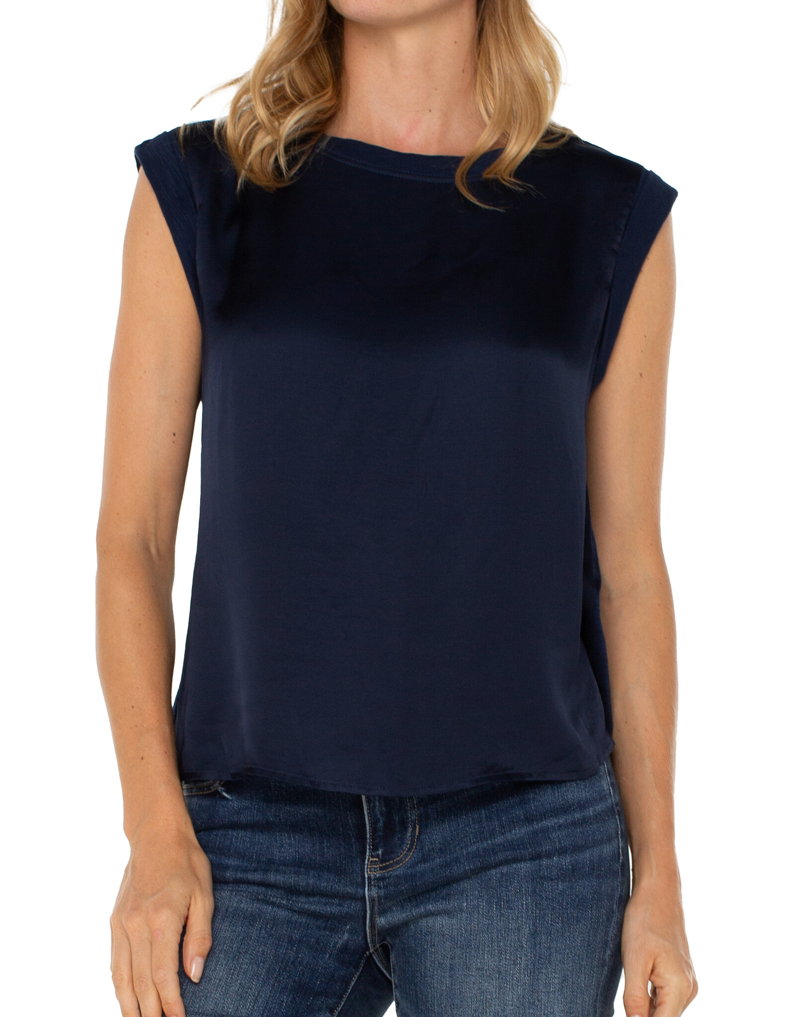 Liverpool Sleeveless Silk Front Top