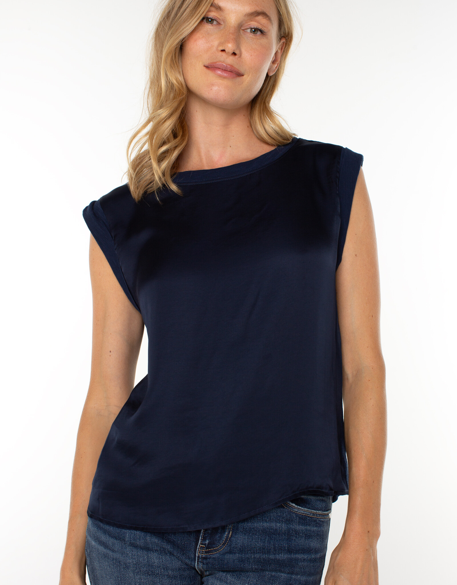 Liverpool Sleeveless Silk Front Top