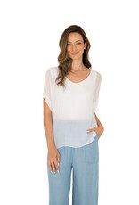 M Made in Italy Silv Overlay S/S Top