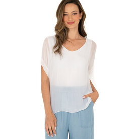M Made in Italy Silv Overlay S/S Top