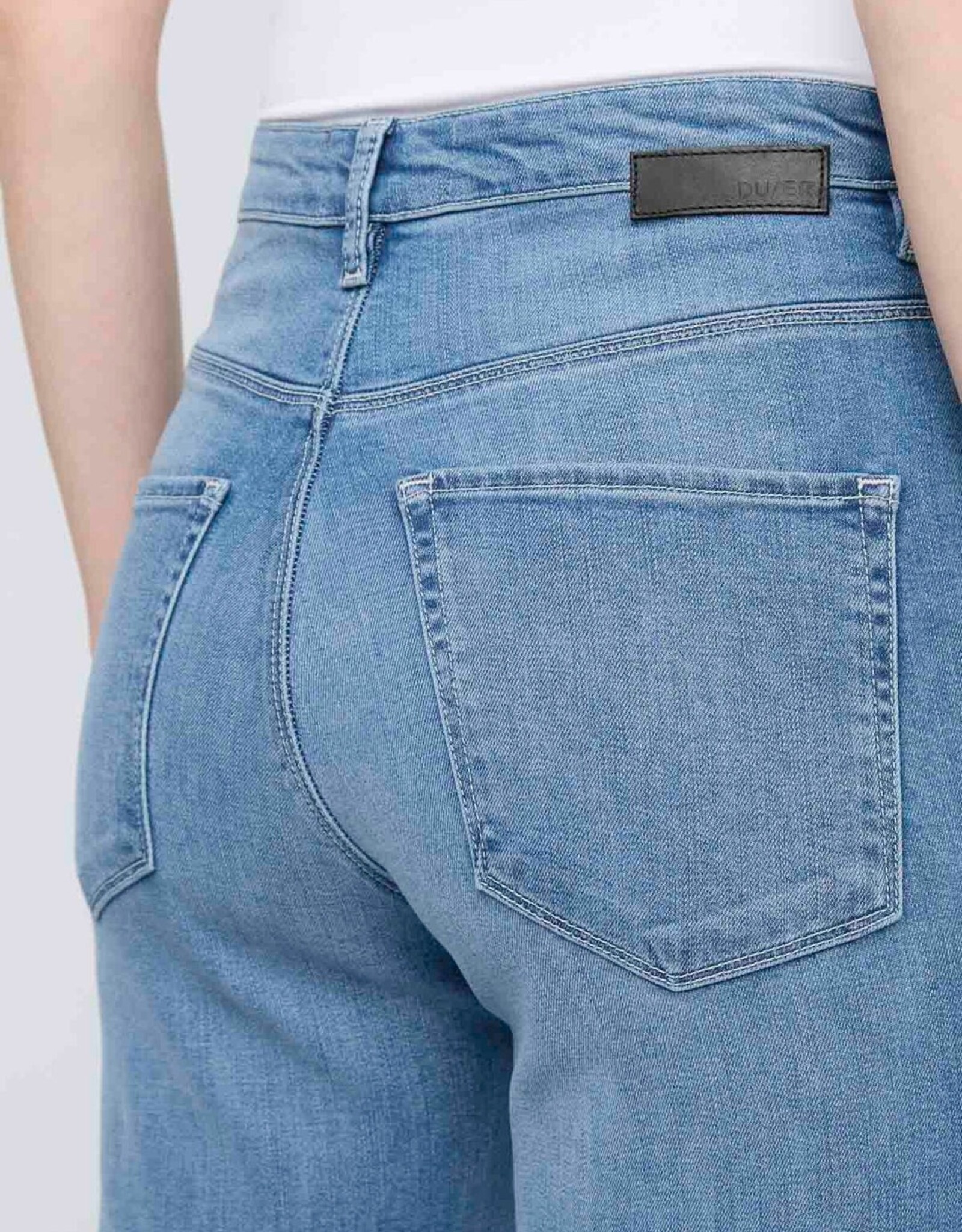 Duer No Sweat Denim High Rise Wide Leg - Pacific