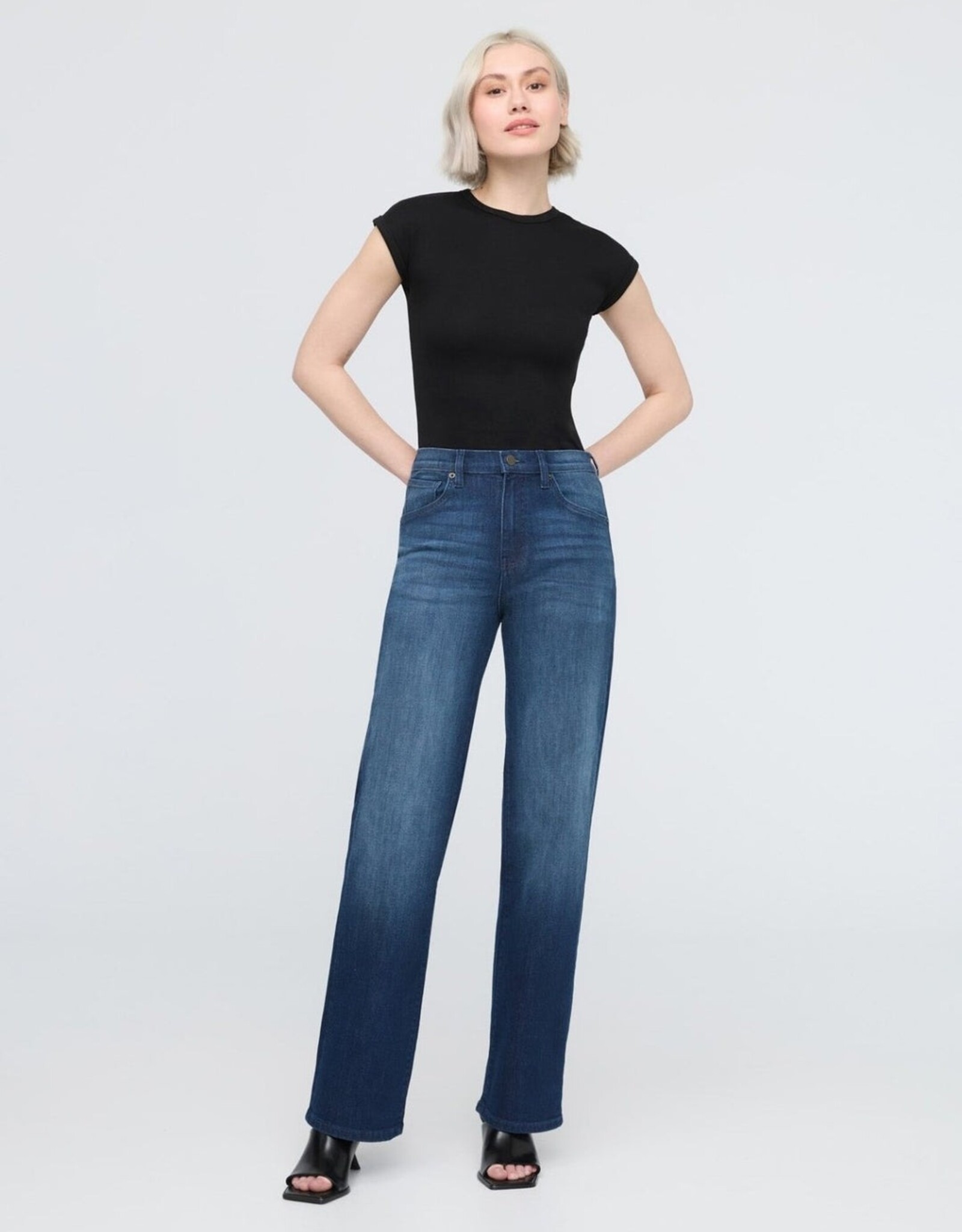 Duer Performance Denim High Rise Straight - Moonlight