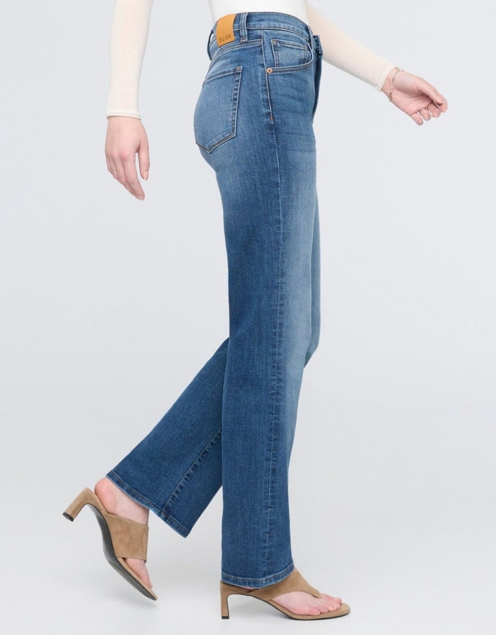 Duer DUER Performance Denim High Rise Straight - Mid Blue