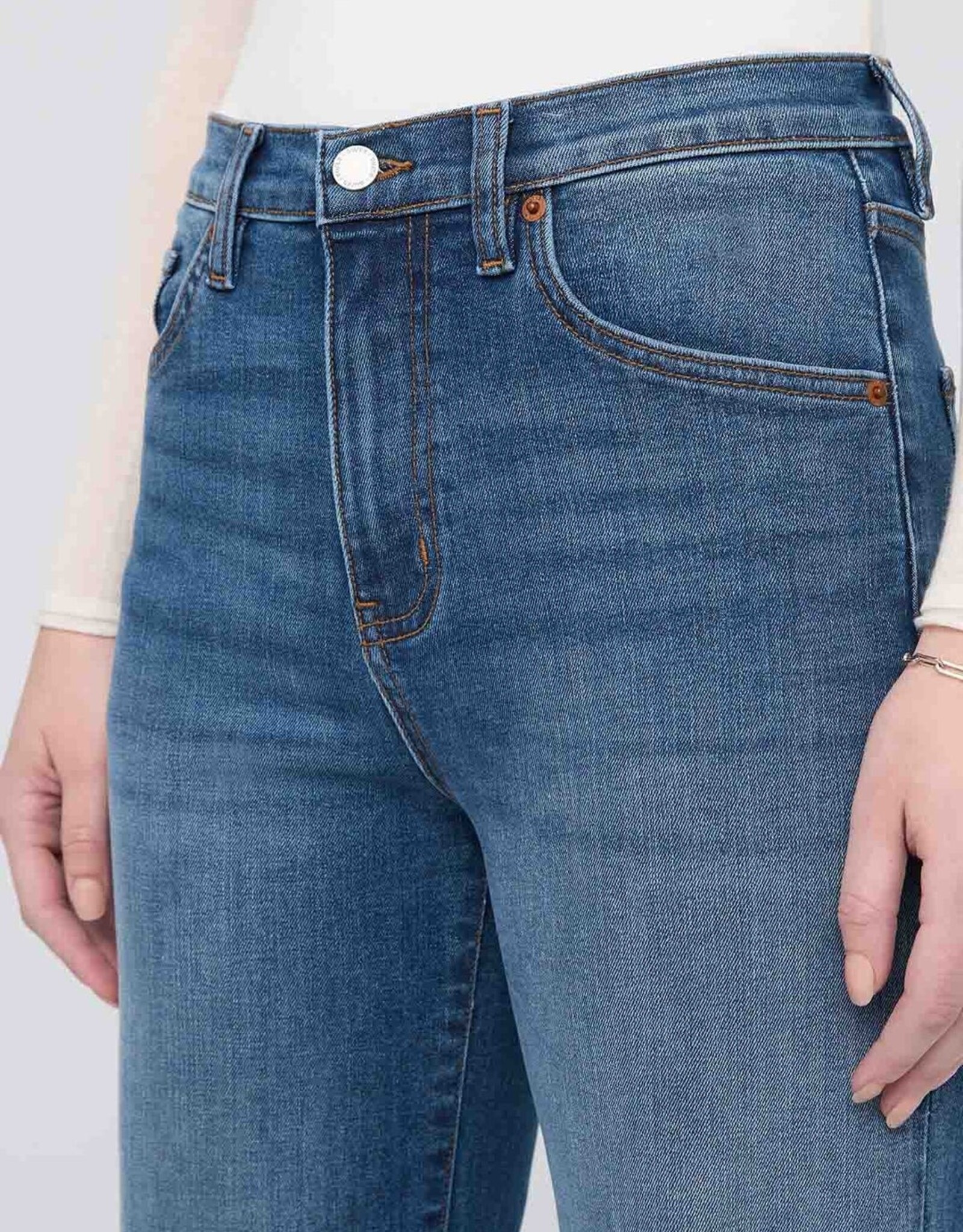 Duer DUER Performance Denim High Rise Straight - Mid Blue