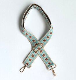 Iconic Mi IC Guitar Purse Strap -  Geometric Aqua Brown