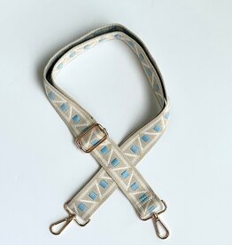 Iconic Mi Guitar Purse Strap -  Geometric White Blue