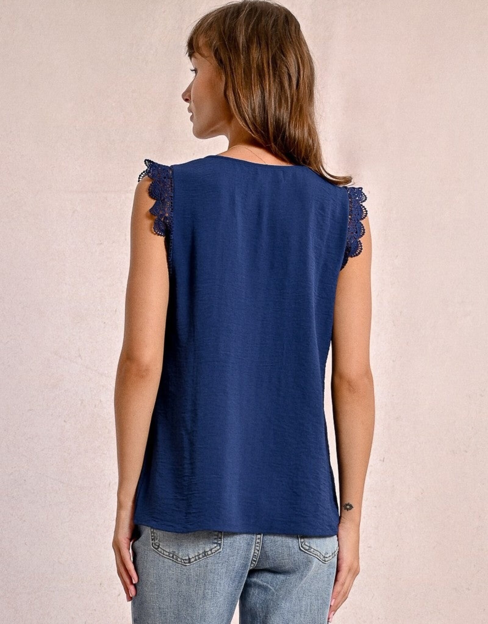 Molly Bracken Lace Trim Sleeveless Top