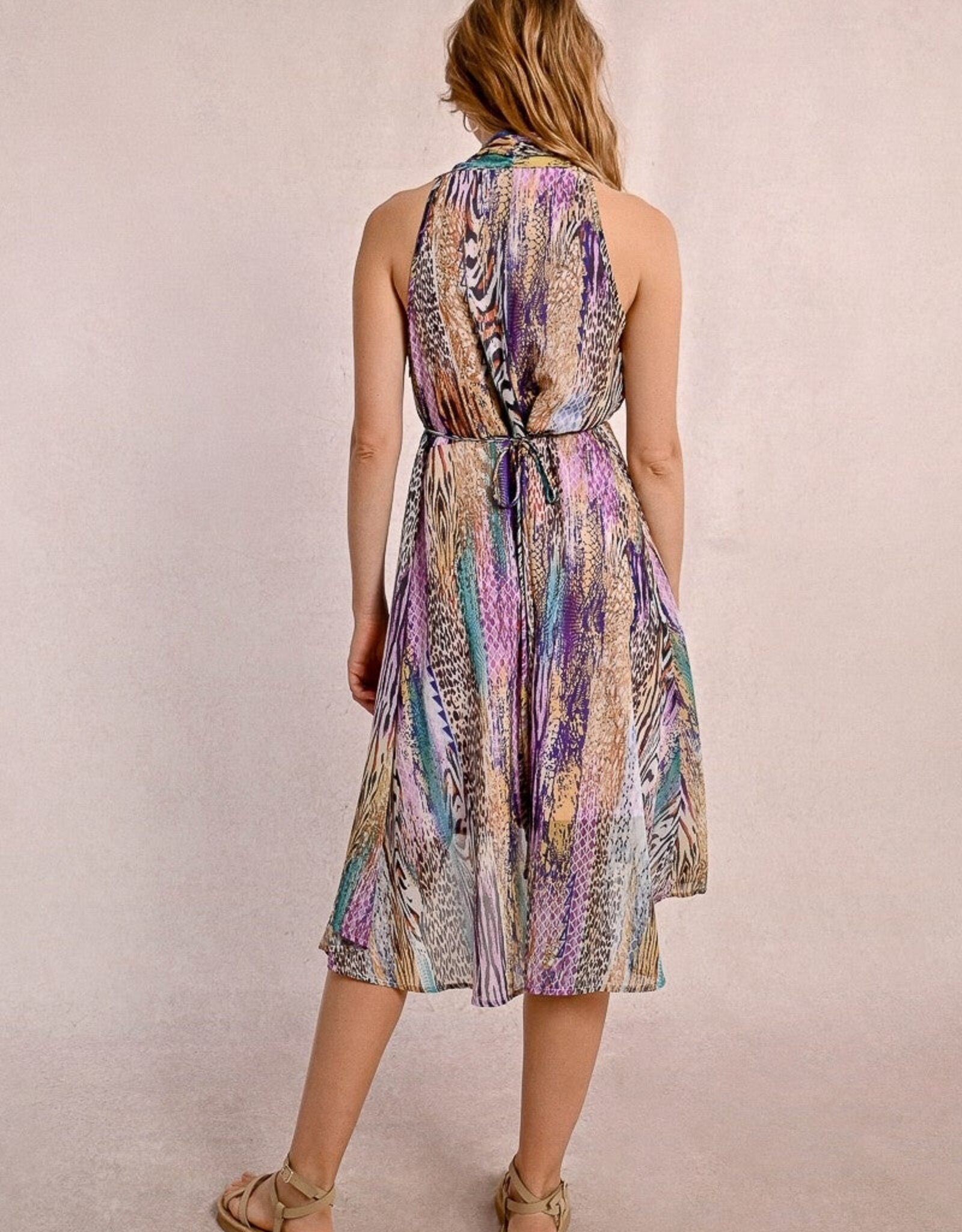 Molly Bracken Printed Front Pleated Dress