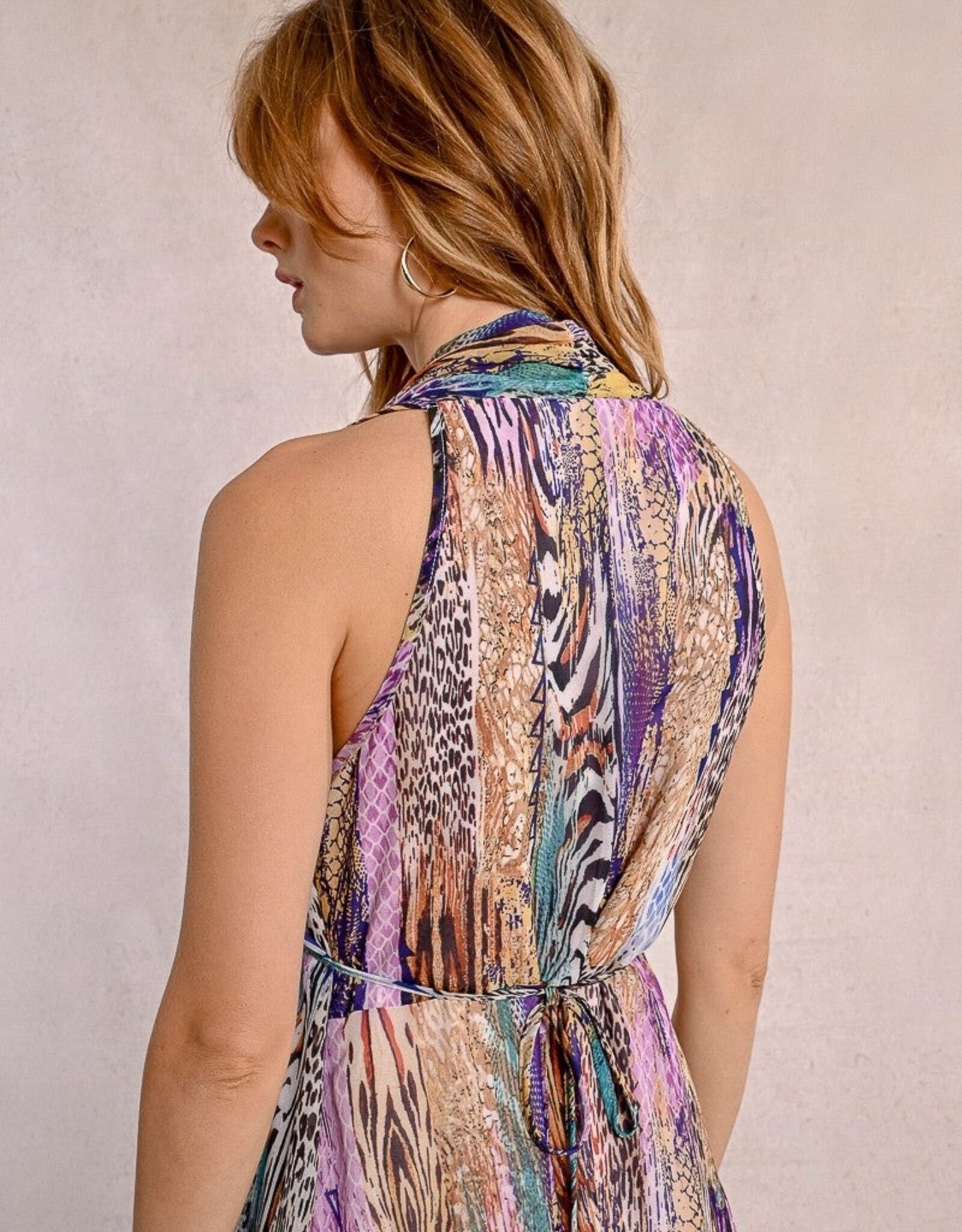 Molly Bracken Printed Front Pleated Dress