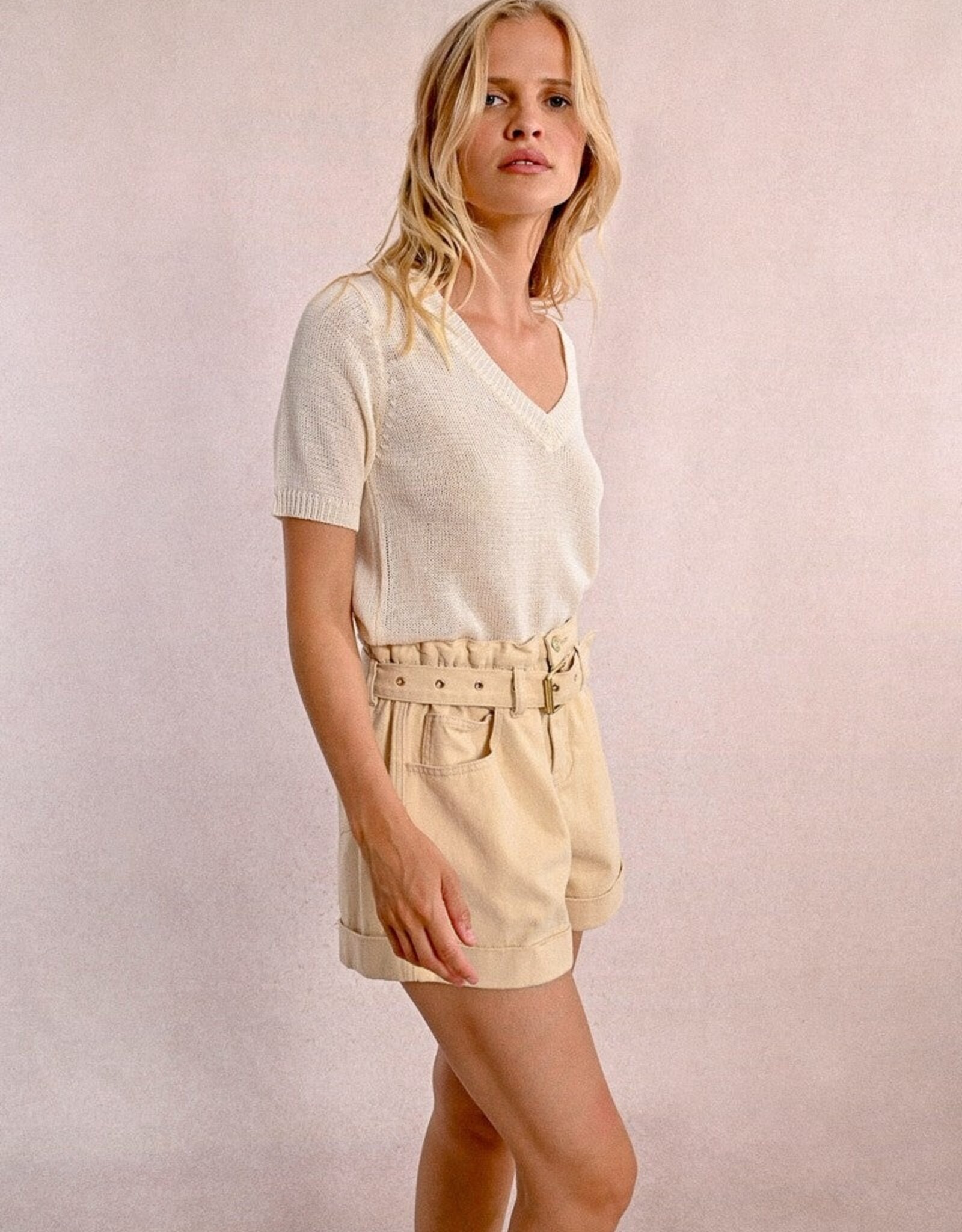 Molly Bracken Knited V-Neck Top