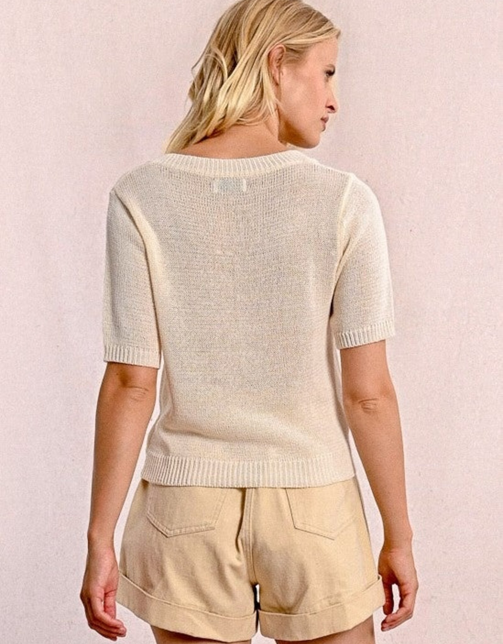 Molly Bracken Knited V-Neck Top