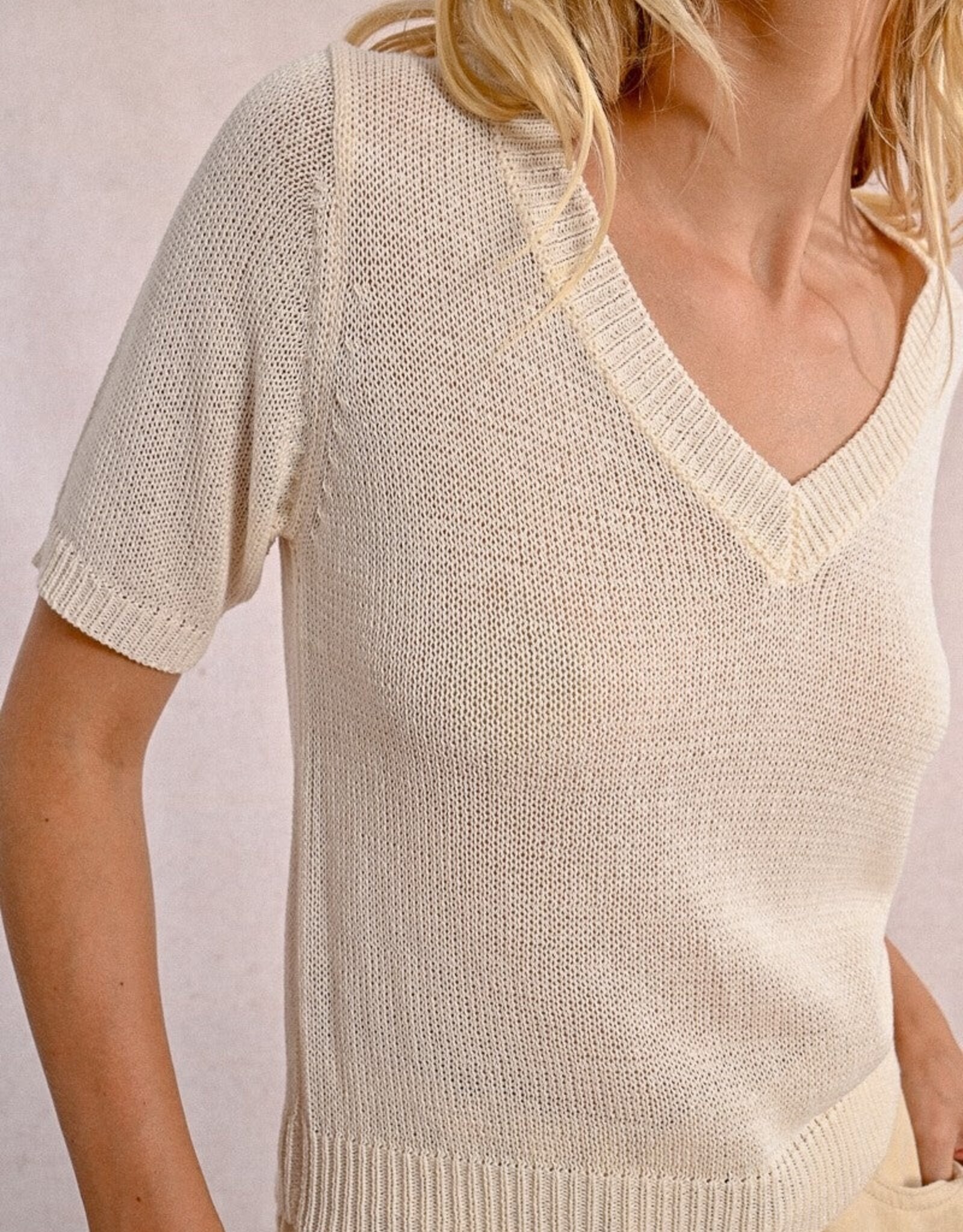 Molly Bracken Knited V-Neck Top