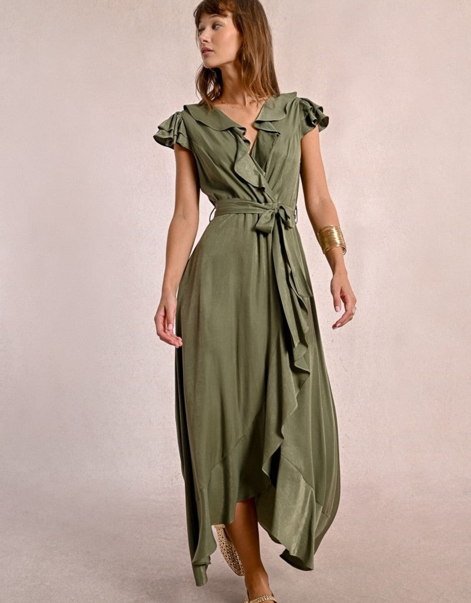 Molly Bracken Faux Wrap Long Dress