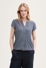 Tom Tailor Printed S/S Blouse w Elastic Hem