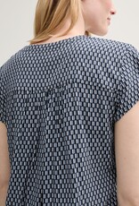 Tom Tailor Printed S/S Blouse w Elastic Hem