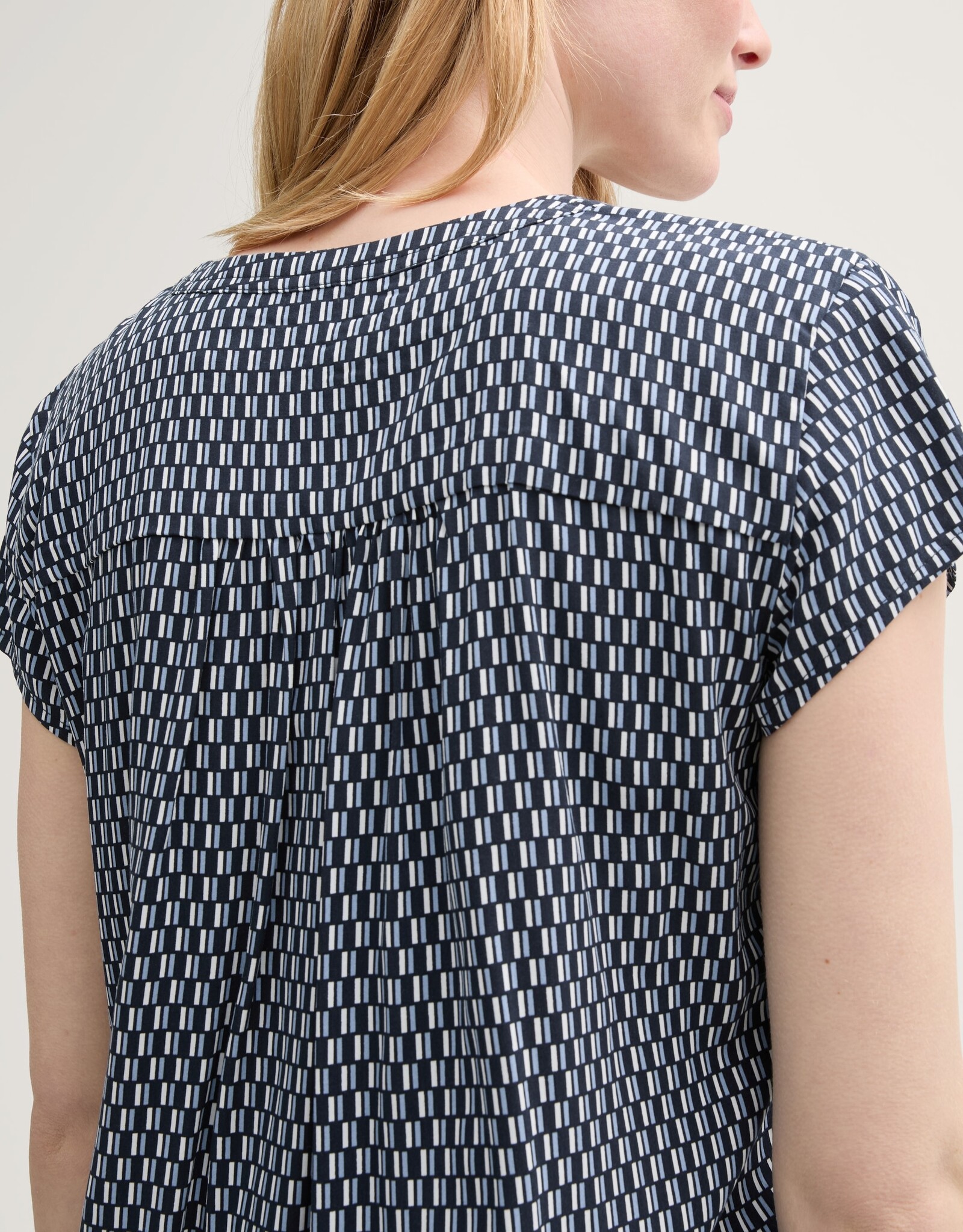 Tom Tailor Printed S/S Blouse w Elastic Hem