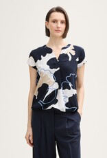 Tom Tailor Printed S/S Blouse w Elastic Hem