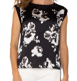 Liverpool Sless Silk Printed Front Top