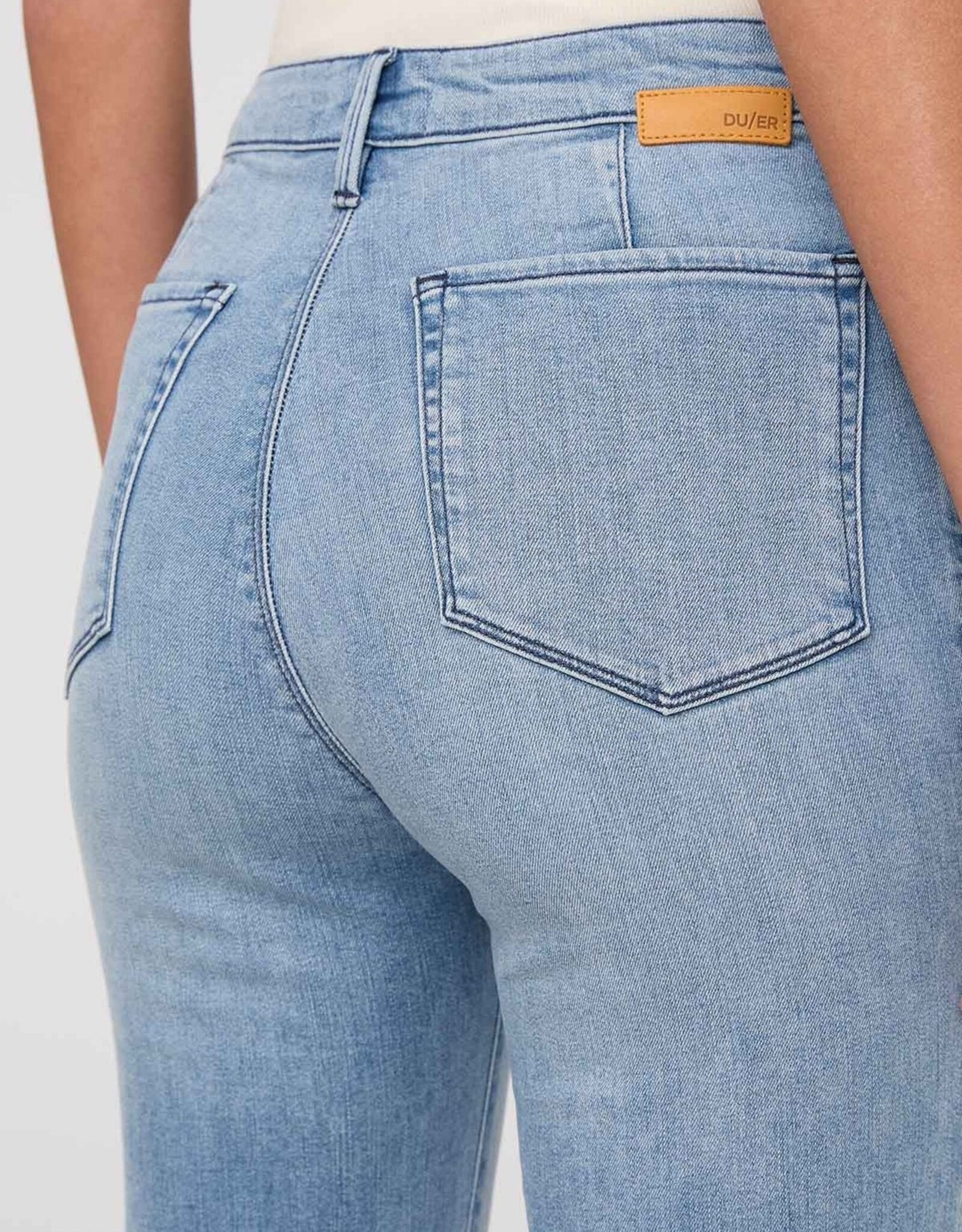 Duer No Sweat Denim High Rise Slim Straight - Mystic Blue