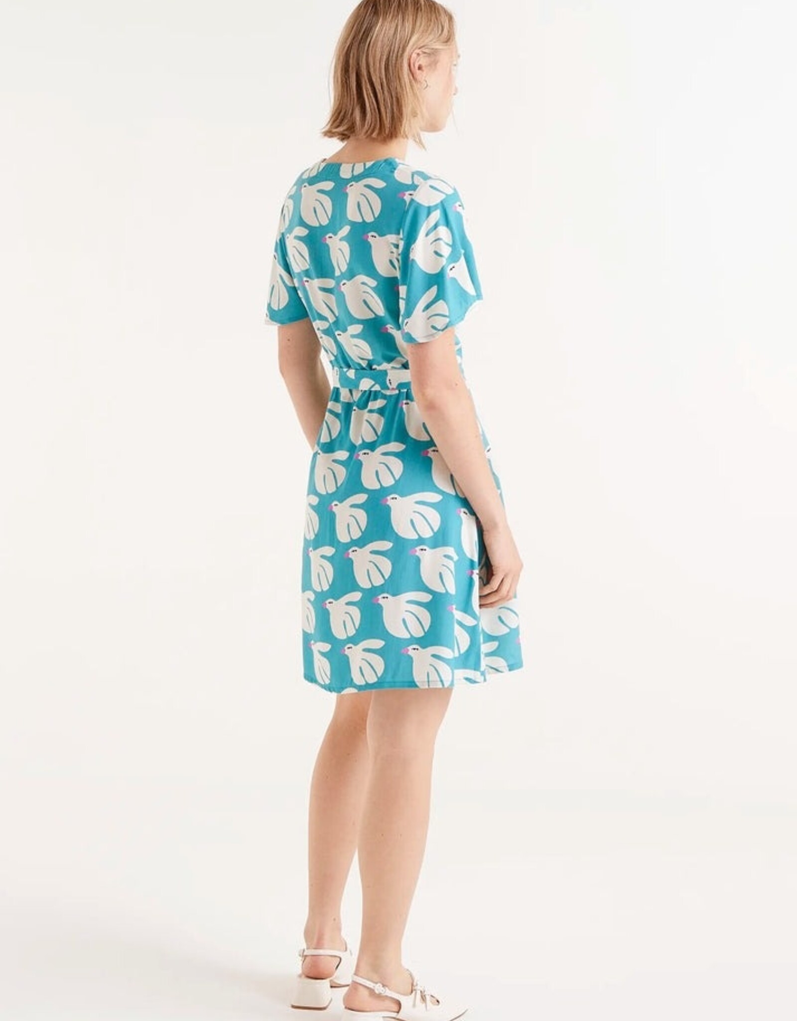 Compania Fantastica Bird Print S/S Button Dress