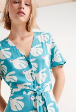 Compania Fantastica Bird Print S/S Button Dress