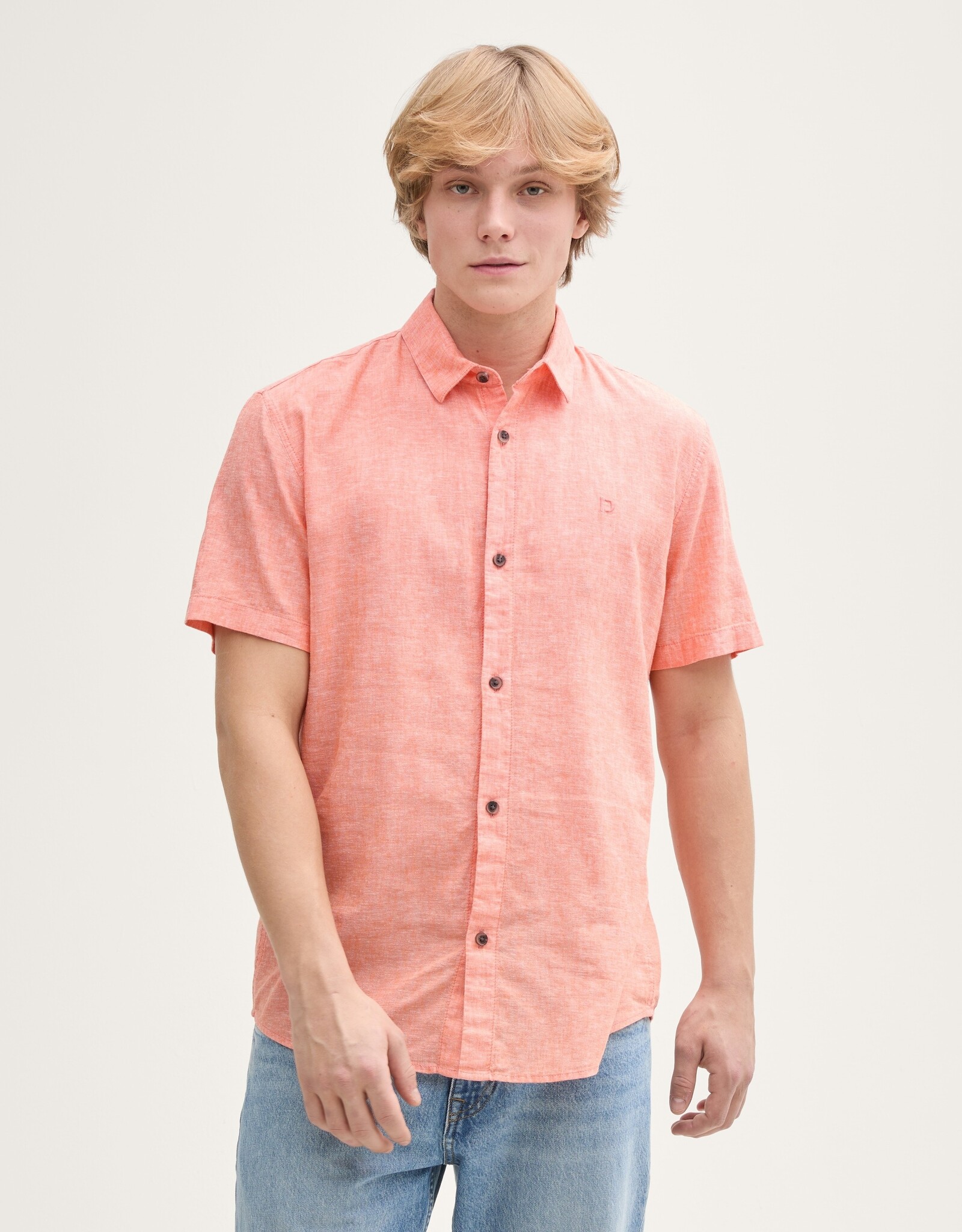 Tom Tailor Mens Cotton Linen S/S Shirt