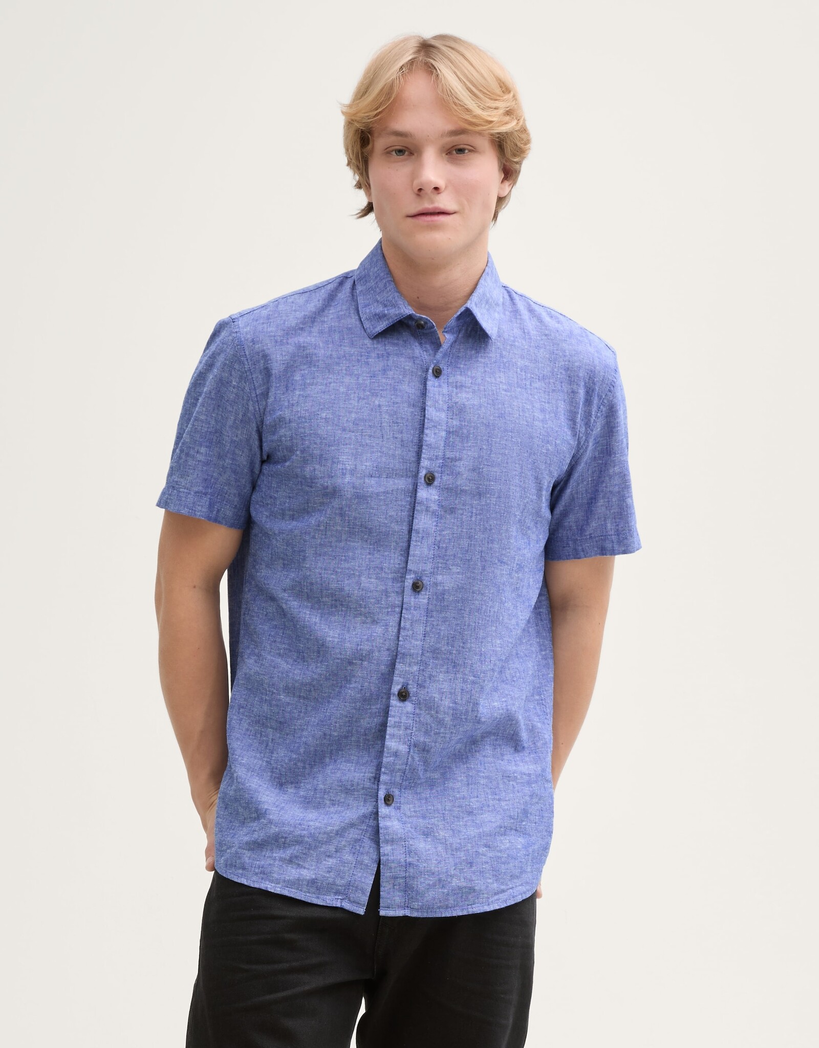 Tom Tailor Mens Cotton Linen S/S Shirt