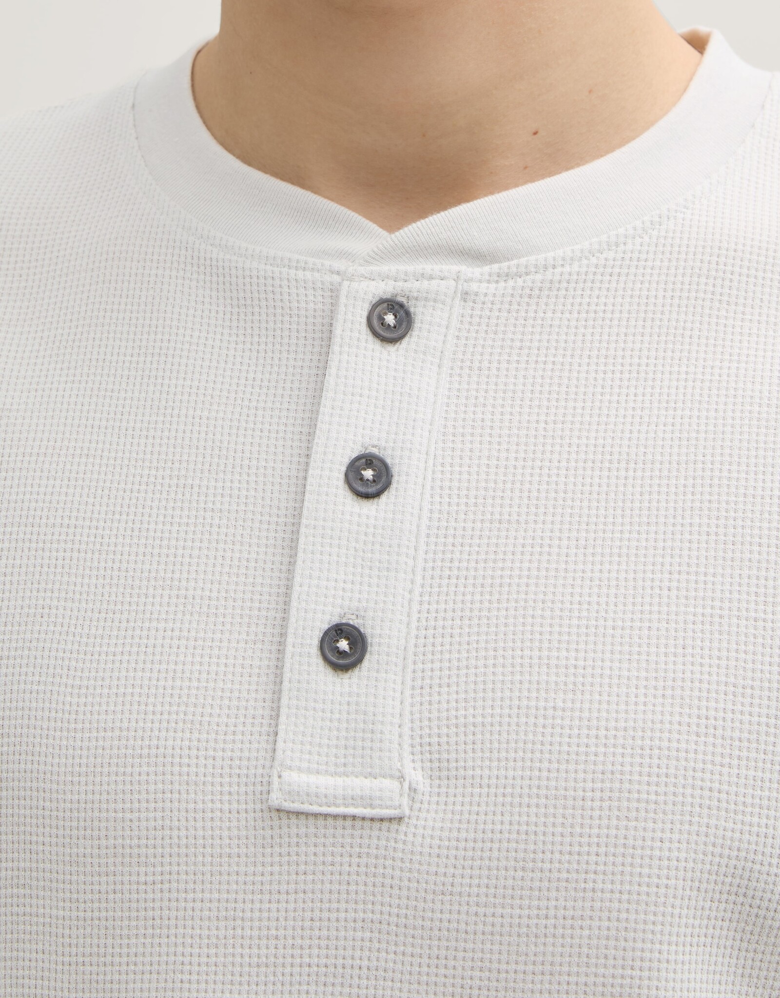 Tom Tailor Mens Waffle Henley T-Shirt