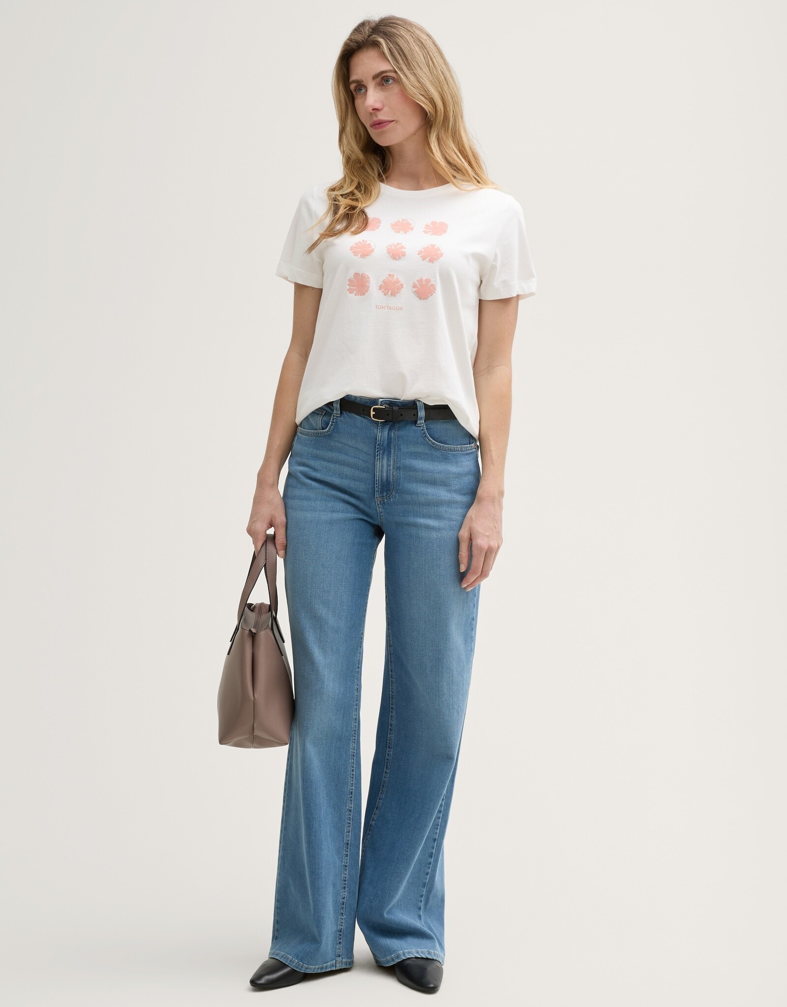 Tom Tailor Coral Shape Print Crew Neck T-Shirt