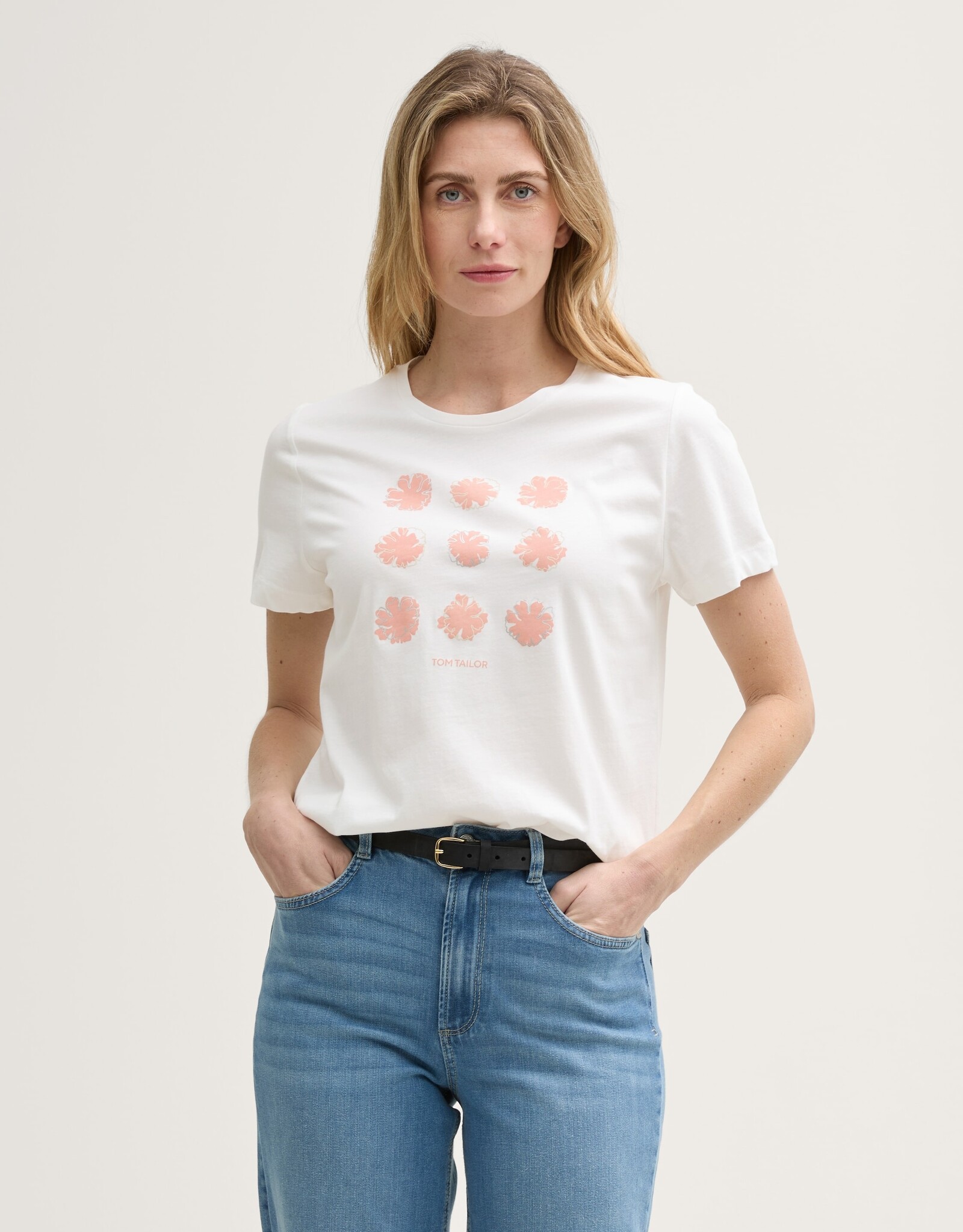 Tom Tailor Coral Shape Print Crew Neck T-Shirt